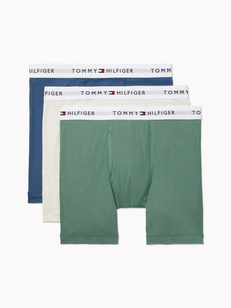 Férfi Tommy Hilfiger Pamut classics boxer brief 3pk Boxer Briefs Aqua | HU 1368HAP